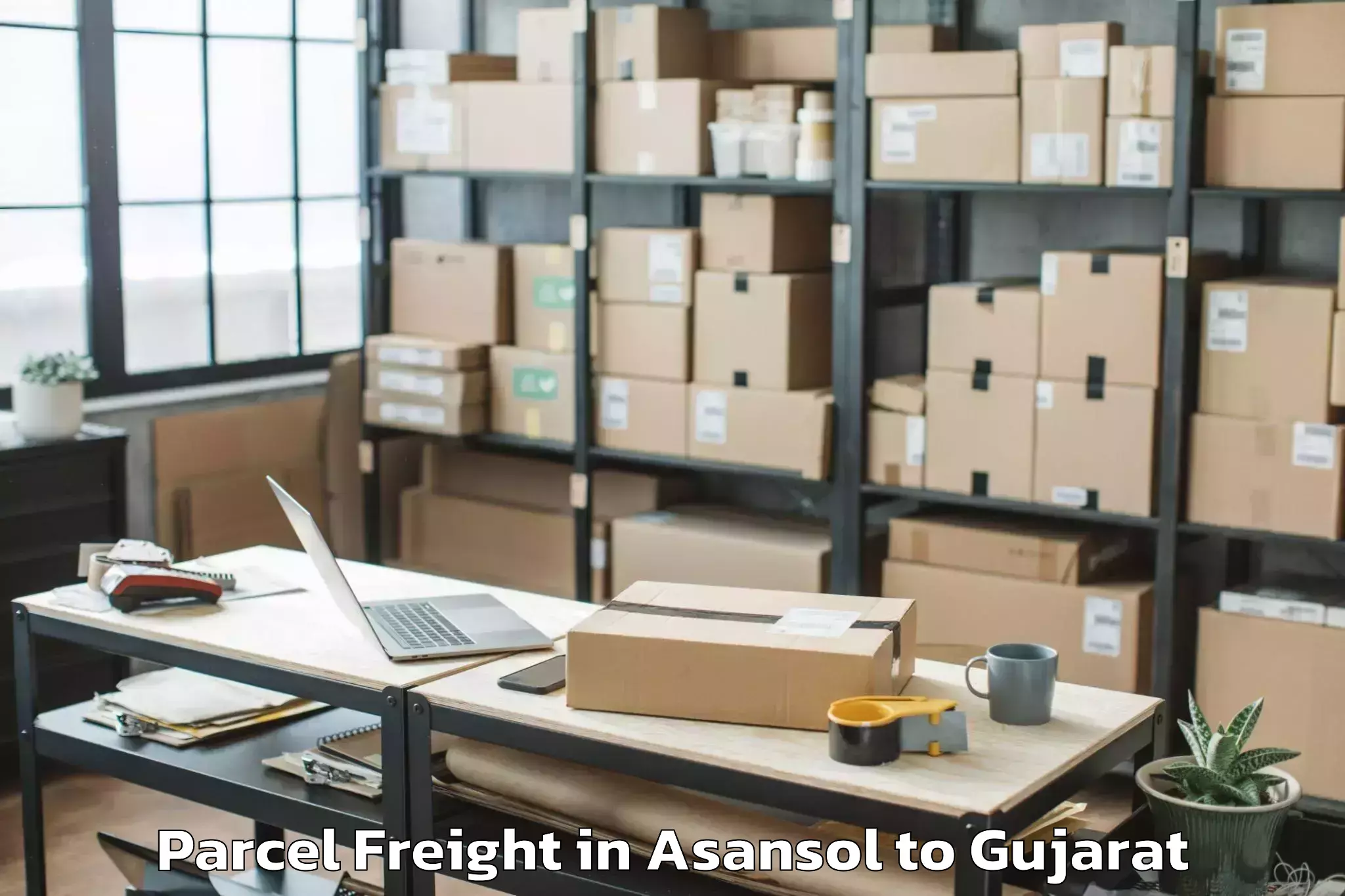 Asansol to Hansot Parcel Freight Booking